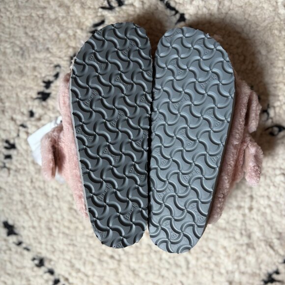 Papillio by Birkenstock Arizona soft pink shearling sandals slippers women's 37 - Picture 2 of 5